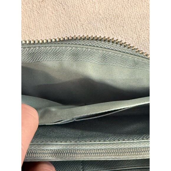 Coach Factory Wallet 6.75X3.75x2” Teal Leather Zip Around - Picture 7 of 11
